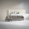 County - 2,5-sits soffa med divan vänster - Brun