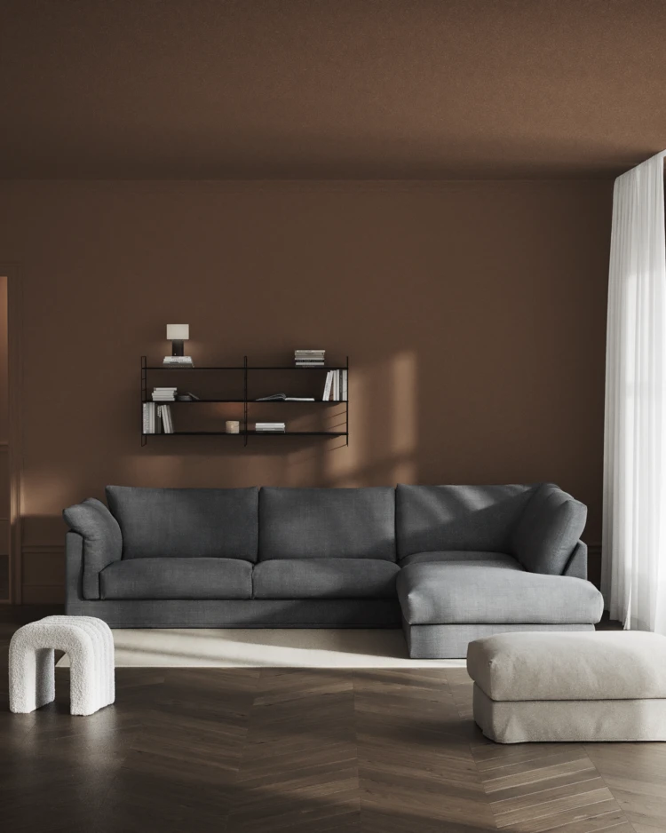 Cherrie - 3-sits soffa med divan höger, med kappa - inspiration