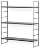 Wera - Vägghylla byggbar med 3 hyllplan, 60x18x69,4 cm - Svart