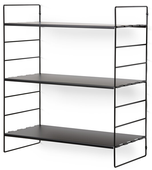 Wera - Vägghylla byggbar med 3 hyllplan, 60x30x69,4 cm - Svart