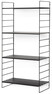 Wera - Vägghylla byggbar med 4 hyllplan, 60x30x121 cm - Svart