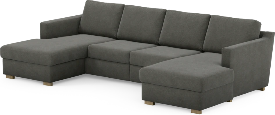 Friday - 2-sits soffa med två schäslonger - Grå