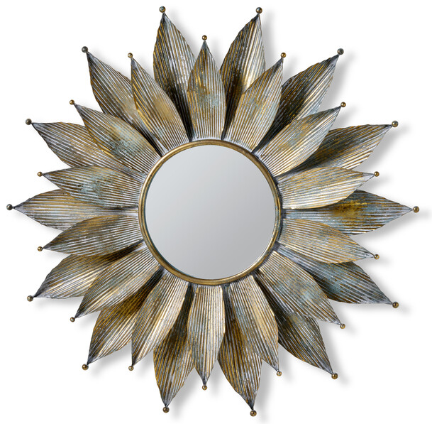 Flame - Spegel, Ø 93 cm - Gul