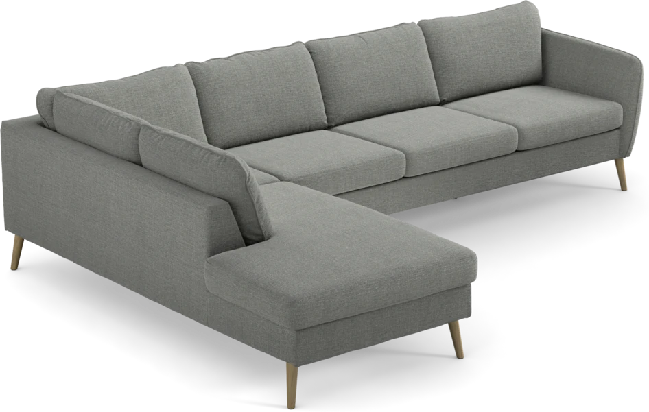 County - 3-sits soffa med divan vänster - Grå