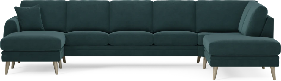 Eden - 3-sits soffa med schäslong vänster och divan höger - Blå