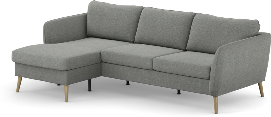 County - 3-sits soffa med flyttbar schäslong - Grå