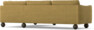 Madison Lux - 3-sits soffa med divan höger - Gul