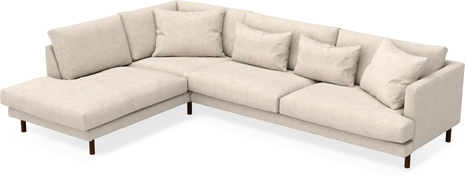 Harper - 3-sits soffa med divan vänster - Vit