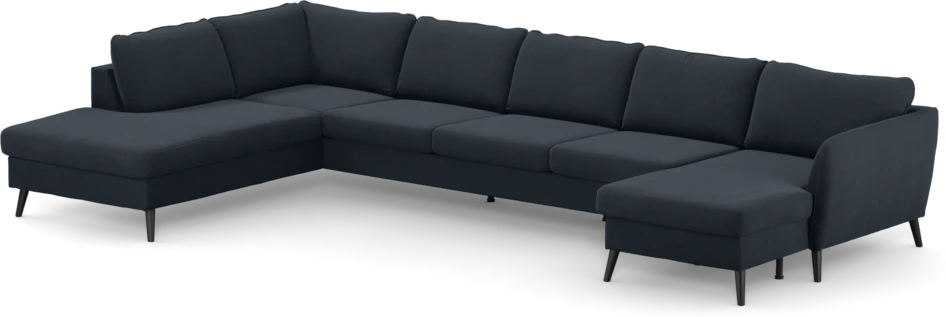 County - 4-sits soffa med divan vänster och schäslong höger - Blå