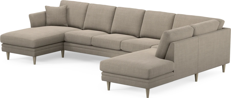 Eden - 3-sits soffa med schäslong vänster och divan höger - Beige