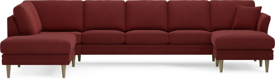 Eden - 3-sits soffa med divan vänster och schäslong höger - Röd