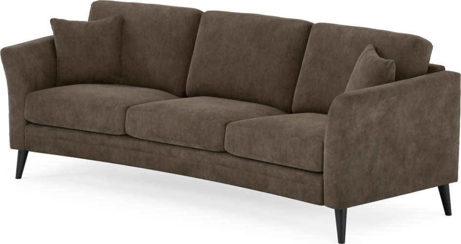 Eden - 3-sits soffa svängd - Brun