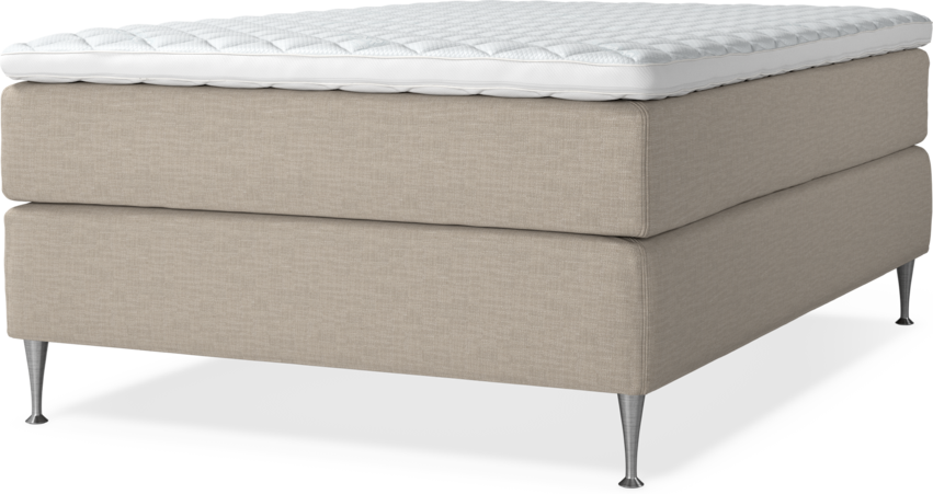 Delux Exclusive - Kontinentalsäng, enkelsäng 140 cm med bäddmadrass - Beige