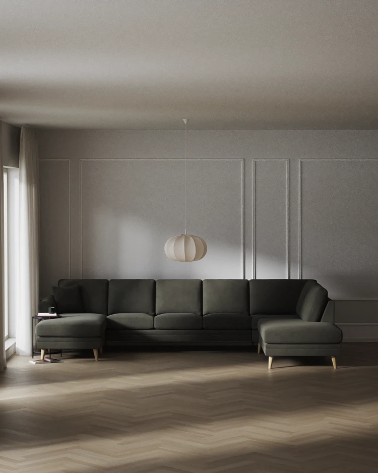 Eden - 3-sits soffa med schäslong vänster och divan höger - inspiration