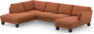 Madison Lux - 2-sits soffa med divan vänster och schäslong höger - Orange