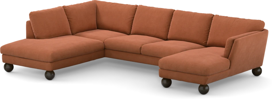 Madison Lux - 2-sits soffa med divan vänster och schäslong höger - Orange