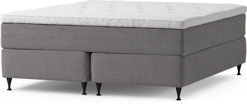 Delux Dream - Kontinentalsäng, dubbelsäng med bäddmadrass och sängben - Grå