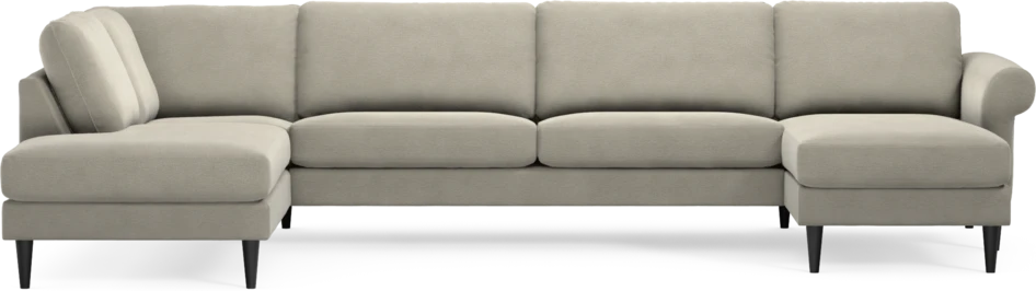 Bridge - 3-sits soffa med divan vänster och schäslong höger - Brun