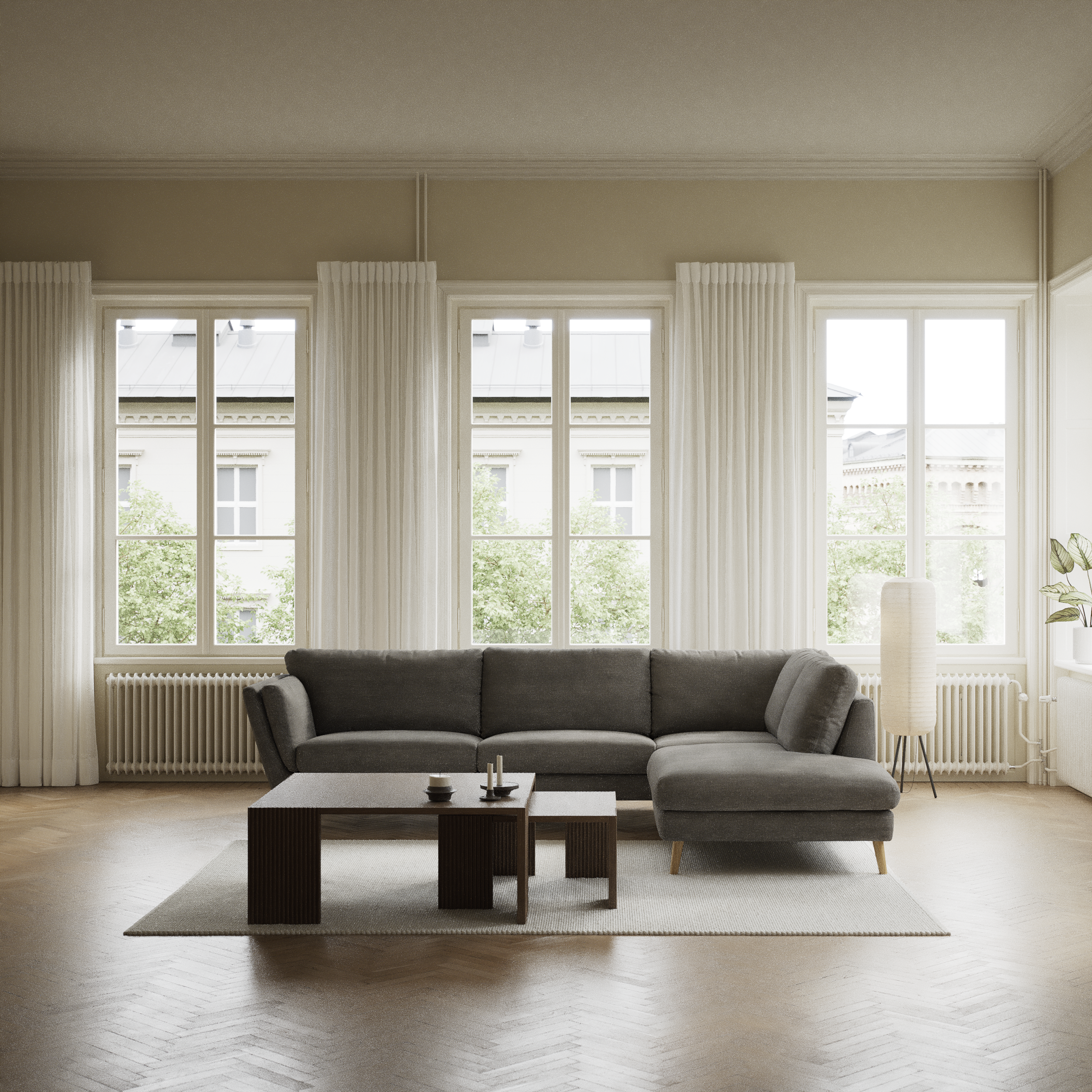 Madison, 3-sits soffa med divan höger
