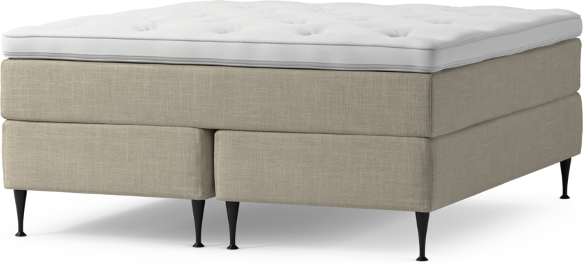 Delux Dream - Kontinentalsäng, dubbelsäng med bäddmadrass och sängben - Beige