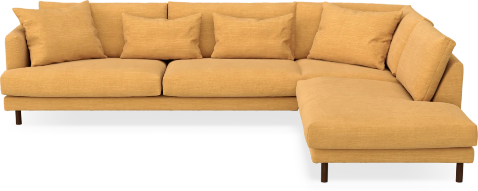 Harper - 3-sits soffa med divan höger - Gul