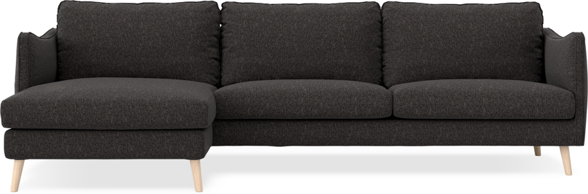 Madison - 3-sits soffa med schäslong vänster - Svart