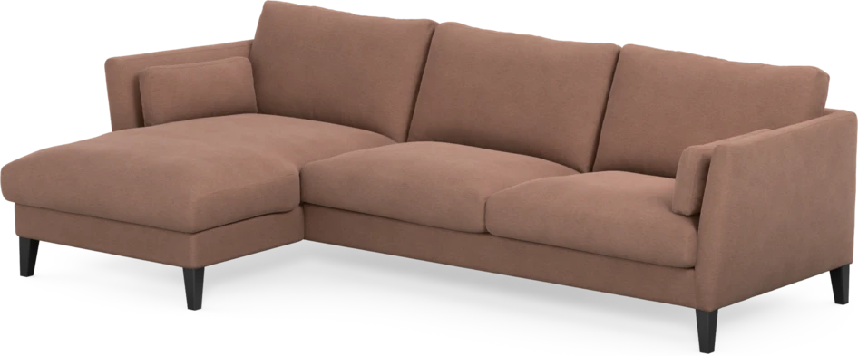 Winston - 3-sits soffa med schäslong, vändbar - Rosa