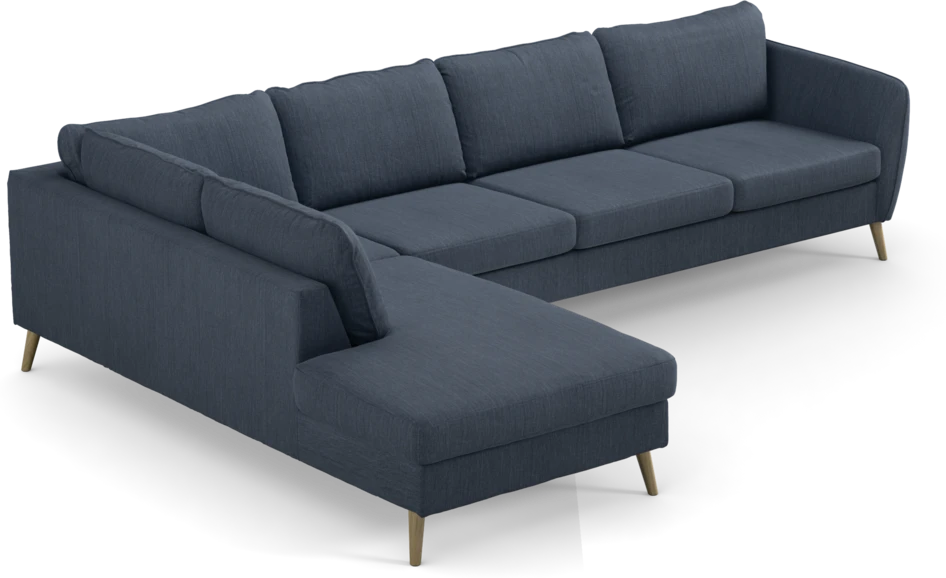 County - 3-sits soffa med divan vänster - Blå