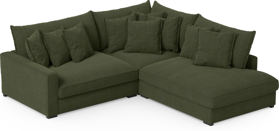 Rossi - 2-sits soffa med divan höger - Grön