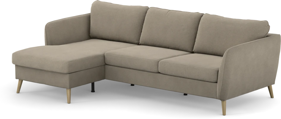County - 3-sits soffa med flyttbar schäslong - Beige
