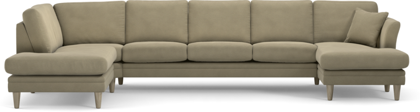 Eden - 3-sits soffa med divan vänster och schäslong höger - Beige