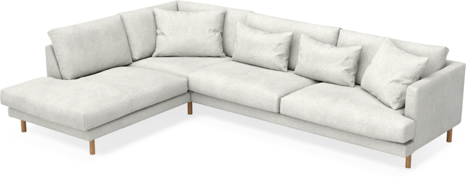 Harper - 3-sits soffa med divan vänster - Vit