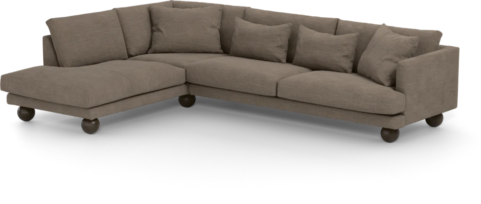 Harper - 3-sits soffa med divan vänster - Brun