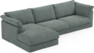 Cherrie Klädsel -  3-sits soffa med schäslong vänster - Blå
