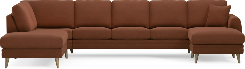 Eden - 3-sits soffa med divan vänster och schäslong höger - Orange