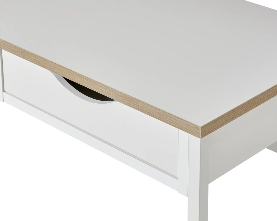 Nox - Skrivbord, L 130 cm - Vit