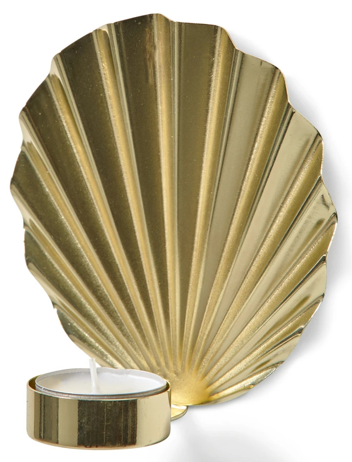 Shell - Väggljusstake, H 10 cm - Gul