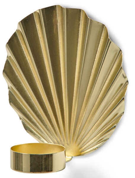 Shell - Väggljusstake, H 10 cm - Gul