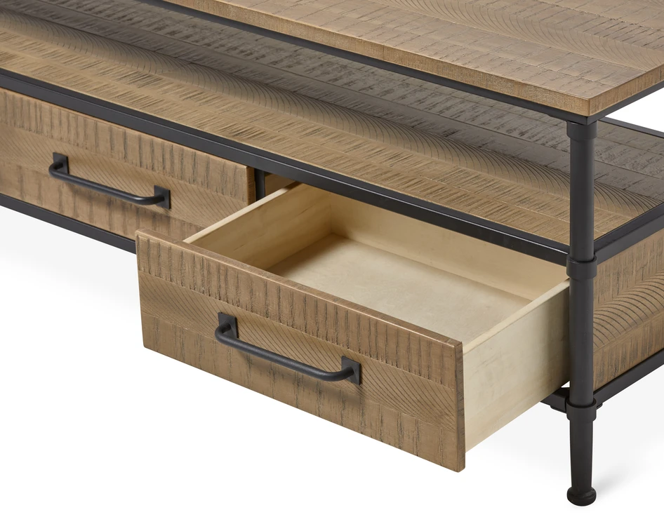 Gamleby - Tv-bänk, B 145 cm - Brun