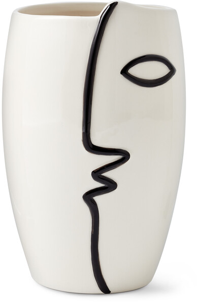 Face - Vas, H 20 cm - Vit