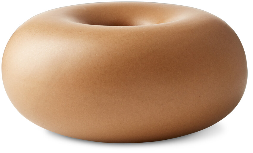 Donut - Ljusstake, H 3,5 cm - Beige