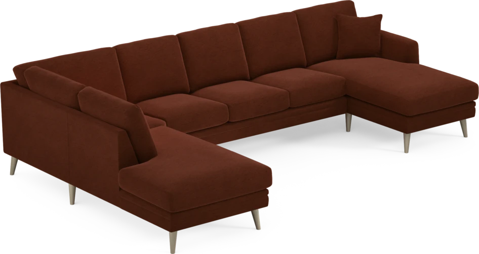 Eden - 3-sits soffa med divan vänster och schäslong höger - Orange