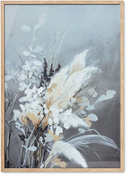 Light Leaves 2 - Tavla, 50x70 cm - Grå