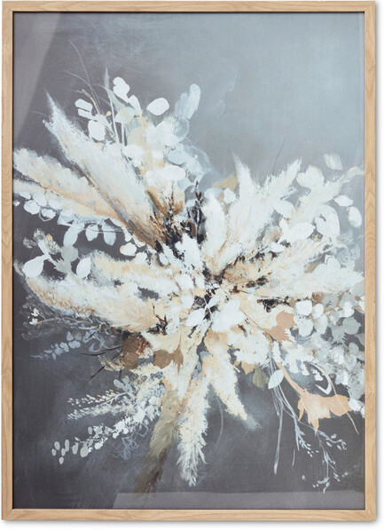 Light Leaves 1 - Tavla, 50x70 cm - Grå