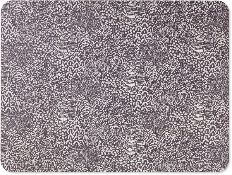 Skog - Tablett i mdf/kork, 30x40 cm, 2-pack - Svart