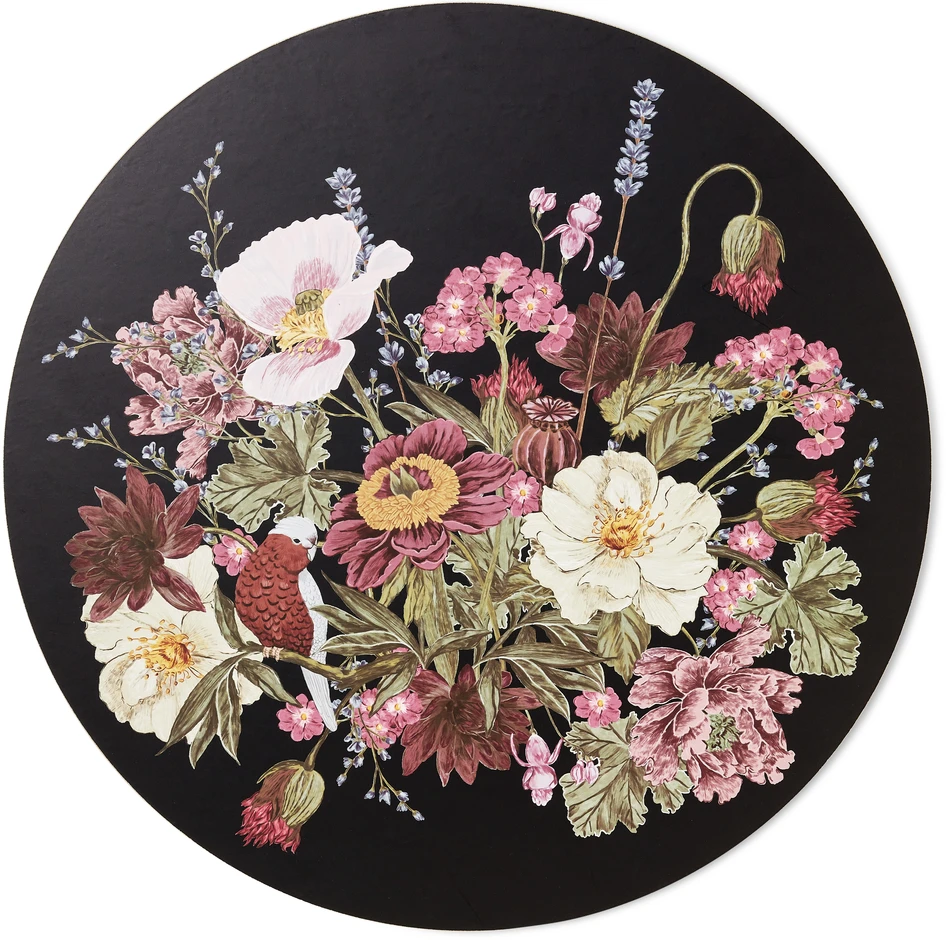 Bouquet - Tablett i kork, 2-pack, Ø 38 cm - Svart