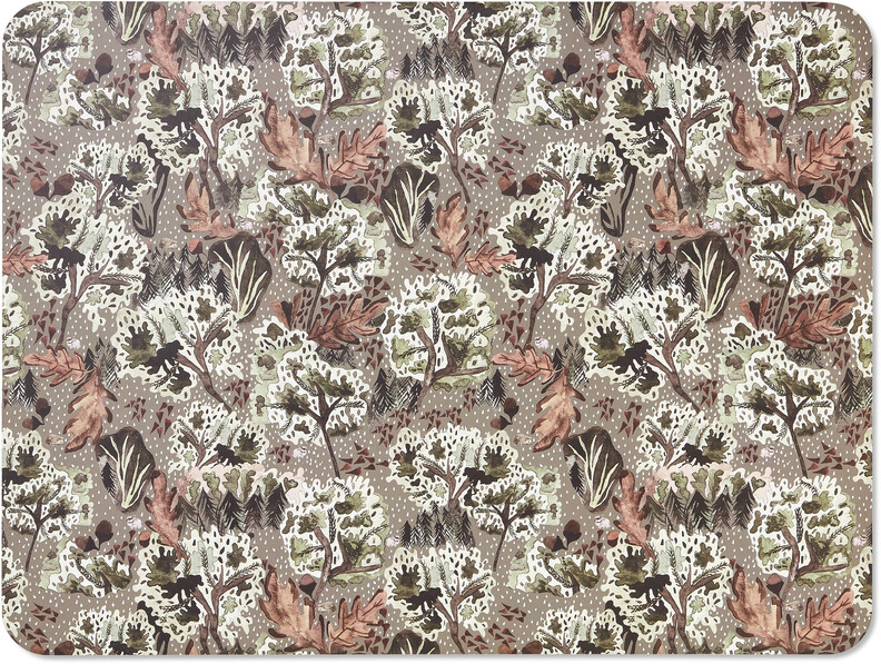 Woods - Tablett i kork, 2-pack, 30x40 cm - Grön