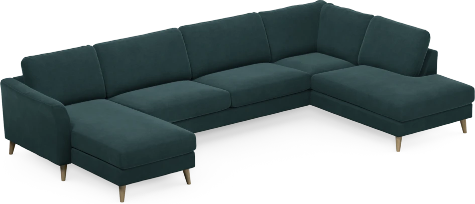 Bridge - 3-sits soffa med schäslong vänster och divan höger - Blå