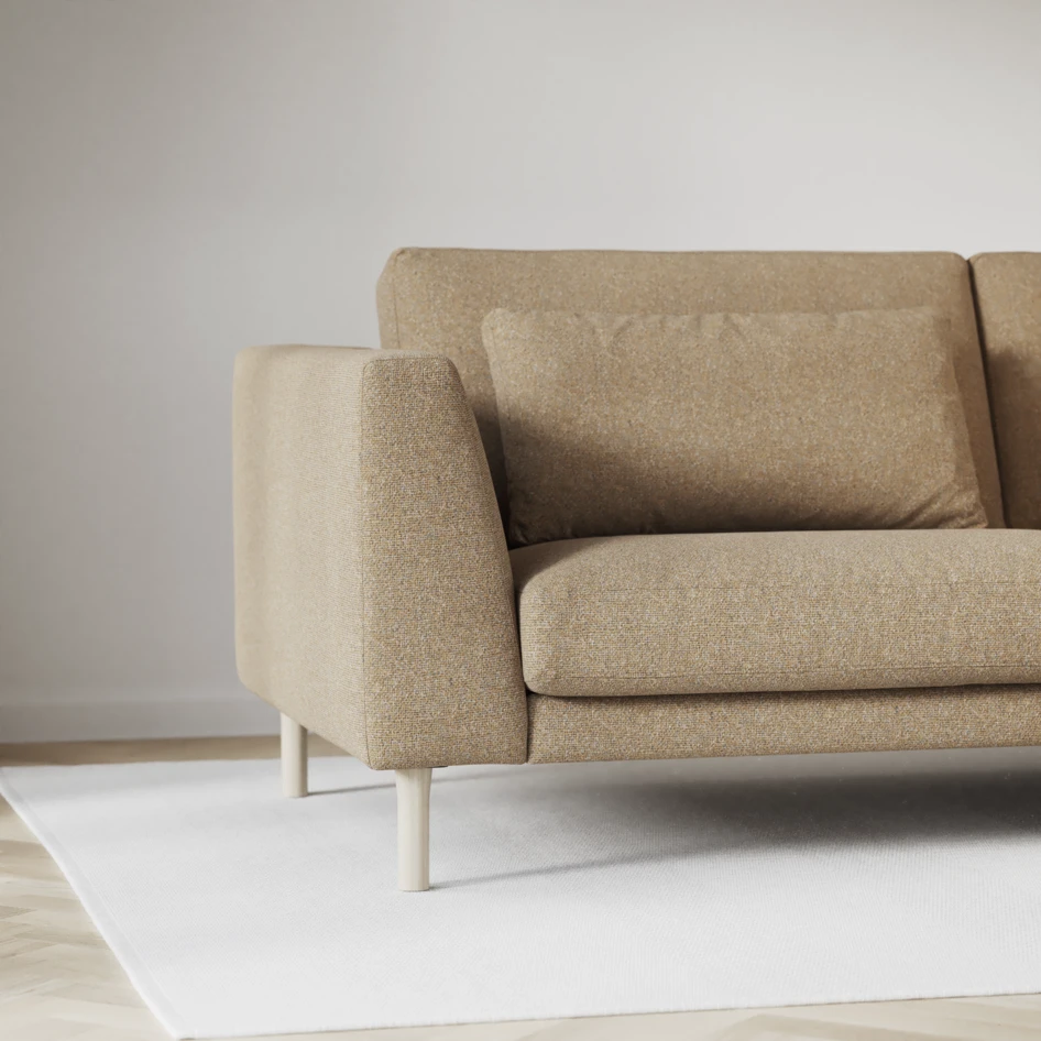Willow - 3-sits soffa med divan höger, fast klädsel - Gul
