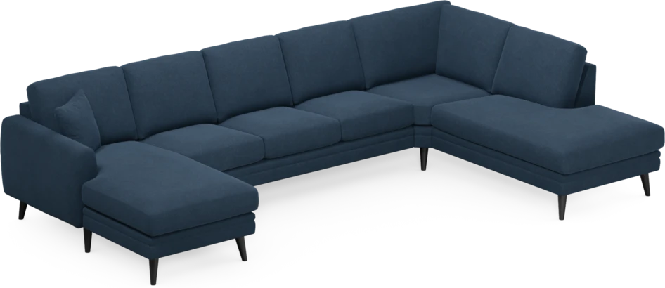 Eden - 3-sits soffa med schäslong vänster och divan höger - Blå